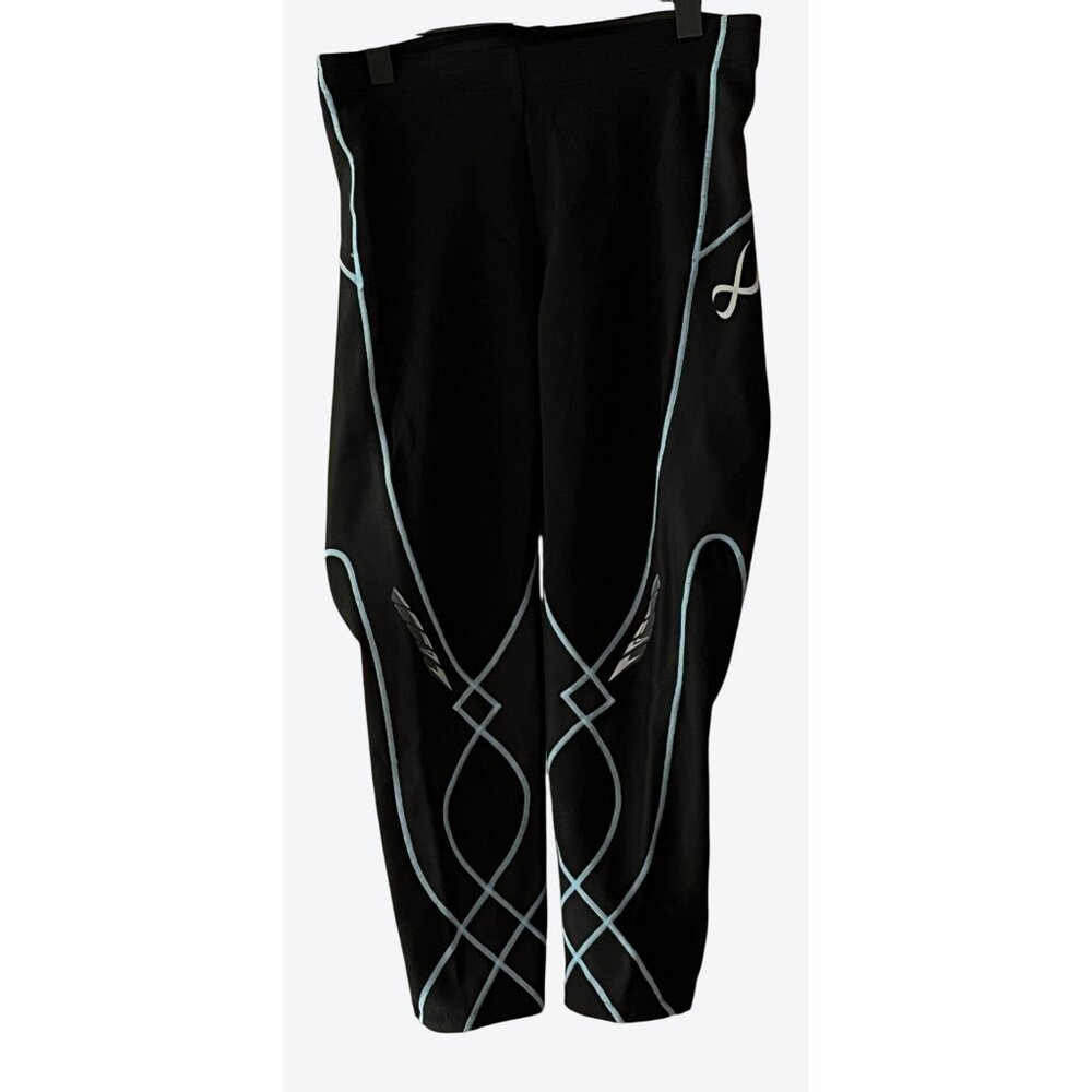 CWX Women's XS 3/4 Stabilyx Joint Compression Tights Black Light Blue 24" x 18"